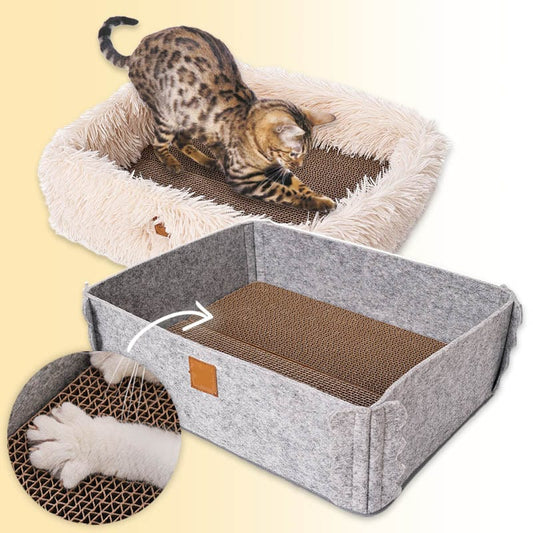 2-in-1 Cat Scratcher Bed-Pets Are Framily