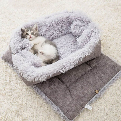 2-in-1 Self Warming Cat Bed for Outdoor or Indoor-Pets Are Framily