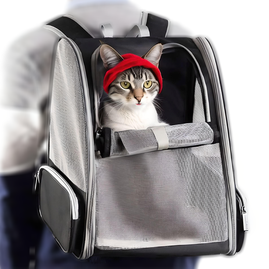 Cat Bubble Backpack with zipper pockets - Ventilated and  Sturdy Pet Carriers for Cats and Dogs up to 15 lbs