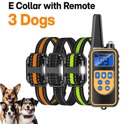 Dog Shock Collar with Remote for 3 dogs - Waterproof & Rechargeable ECollar, Cover 2600ft Pets Are Framily