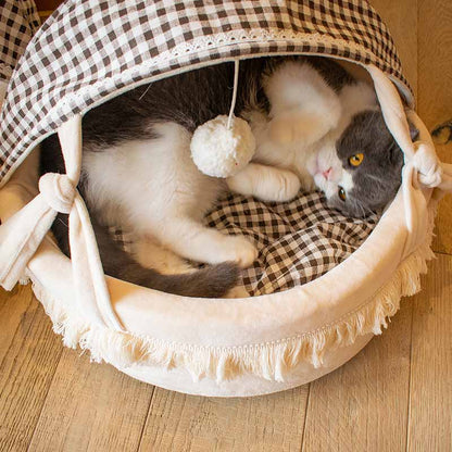 Adorable Cradle Semi-enclosed Cat Bed-Cat Beds-Pets Are Framily