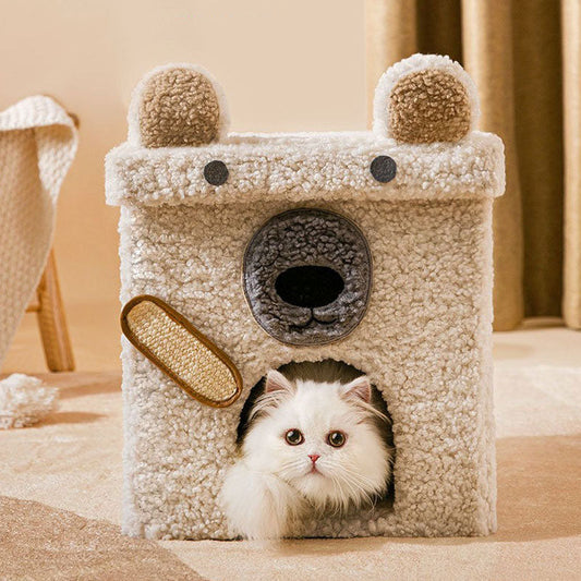 Animal Series Foldable Soft Cat Cave Bed Cat House-Cat Beds-Pets Are Framily