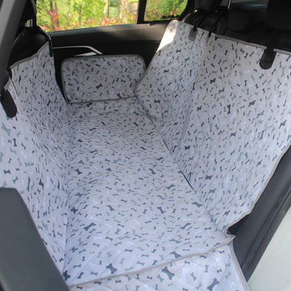 Back Seat Cover For Dogs - Cute Seat Protector, Bone Pattern, Oxford Fabric-Dog Car Seat-Pets Are Framily