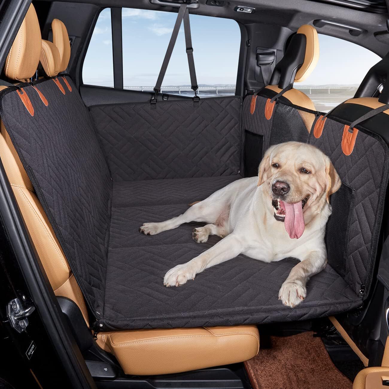 Back Seat Extender for Dogs, Hard Bottom Dog Car Seat Cover for Back Seat Bed for Car Camping Mattress for Car SUV Truck-Dog Beds-Pets Are Framily