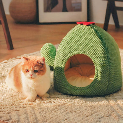 Cactus Shape Warm Cat Bed-Cat Beds-Pets Are Framily