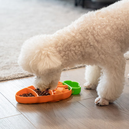 Carrot Silicone Suction Cup Pet Bowl-Pet Bowls, Feeders & Waterers-Pets Are Framily