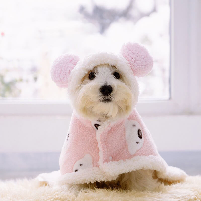 Dog Fleece Coat - Lamb Fleece Dog Cape - Puppy Fleece Coat-Dog Apparel-Pets Are Framily