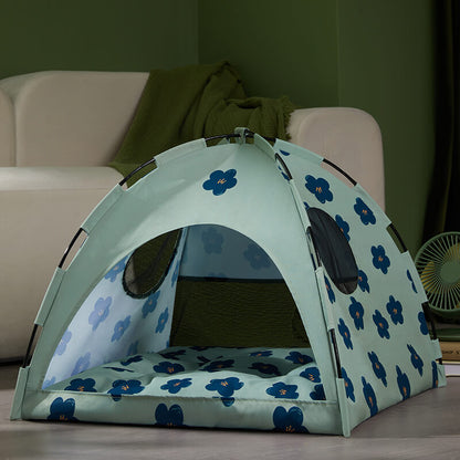 Dog Tent Bed, Dog Teepee For Cats Or Small To Medium Dogs, Green, Lightweight-Cat Beds-Pets Are Framily