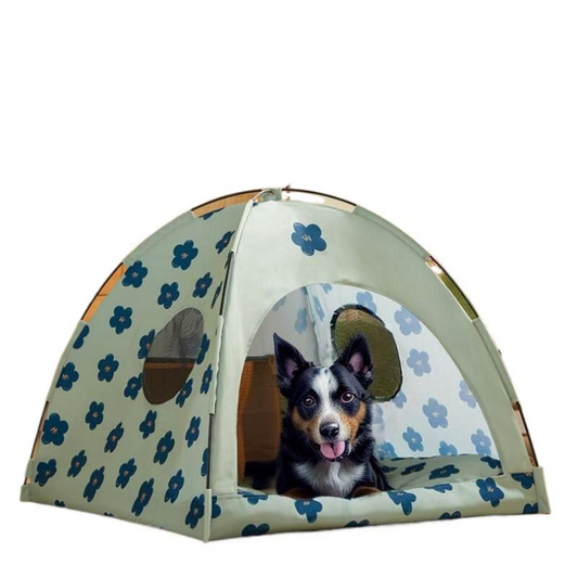 Dog Tent Bed, Dog Teepee For Cats Or Small To Medium Dogs, Green, Lightweight-Cat Beds-Pets Are Framily
