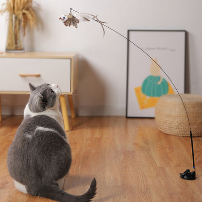 Interactive Cat Toy - Birdie Bonanza, Fun Feather Teaser Stick for Playful Cats ( 4 birds included)-Pets Are Framily