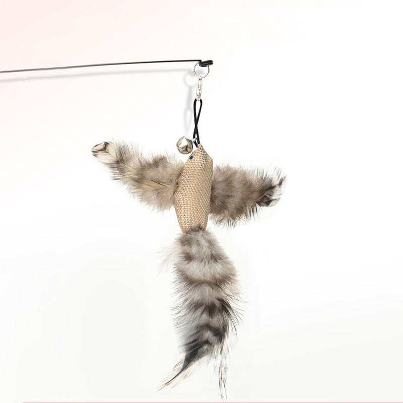 Interactive Cat Toy - Birdie Bonanza, Fun Feather Teaser Stick for Playful Cats ( 4 birds included)-Pets Are Framily