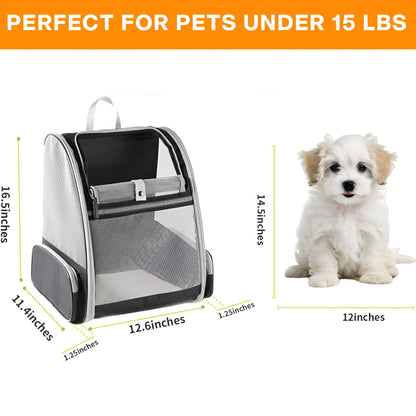 PETS ARE FRAMILY Dog Backpack Carrier, Well-Ventilated Design, Comfortable Dog Carrier with Cushion with Extra Pockets, Great for Hiking-Pet Carriers & Crates-Pets Are Framily