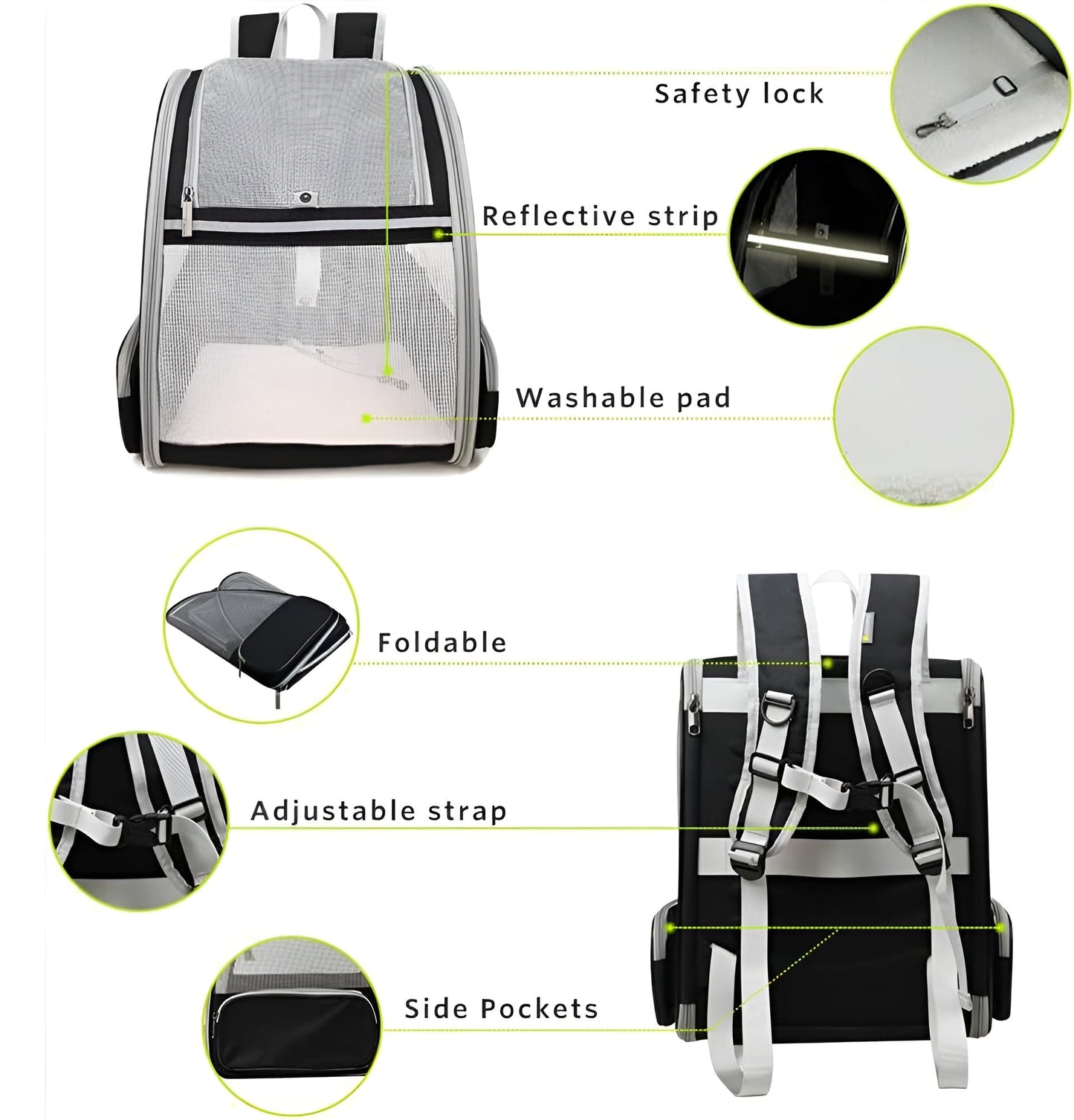 PETS ARE FRAMILY Dog Backpack Carrier, Well-Ventilated Design, Comfortable Dog Carrier with Cushion with Extra Pockets, Great for Hiking-Pet Carriers & Crates-Pets Are Framily