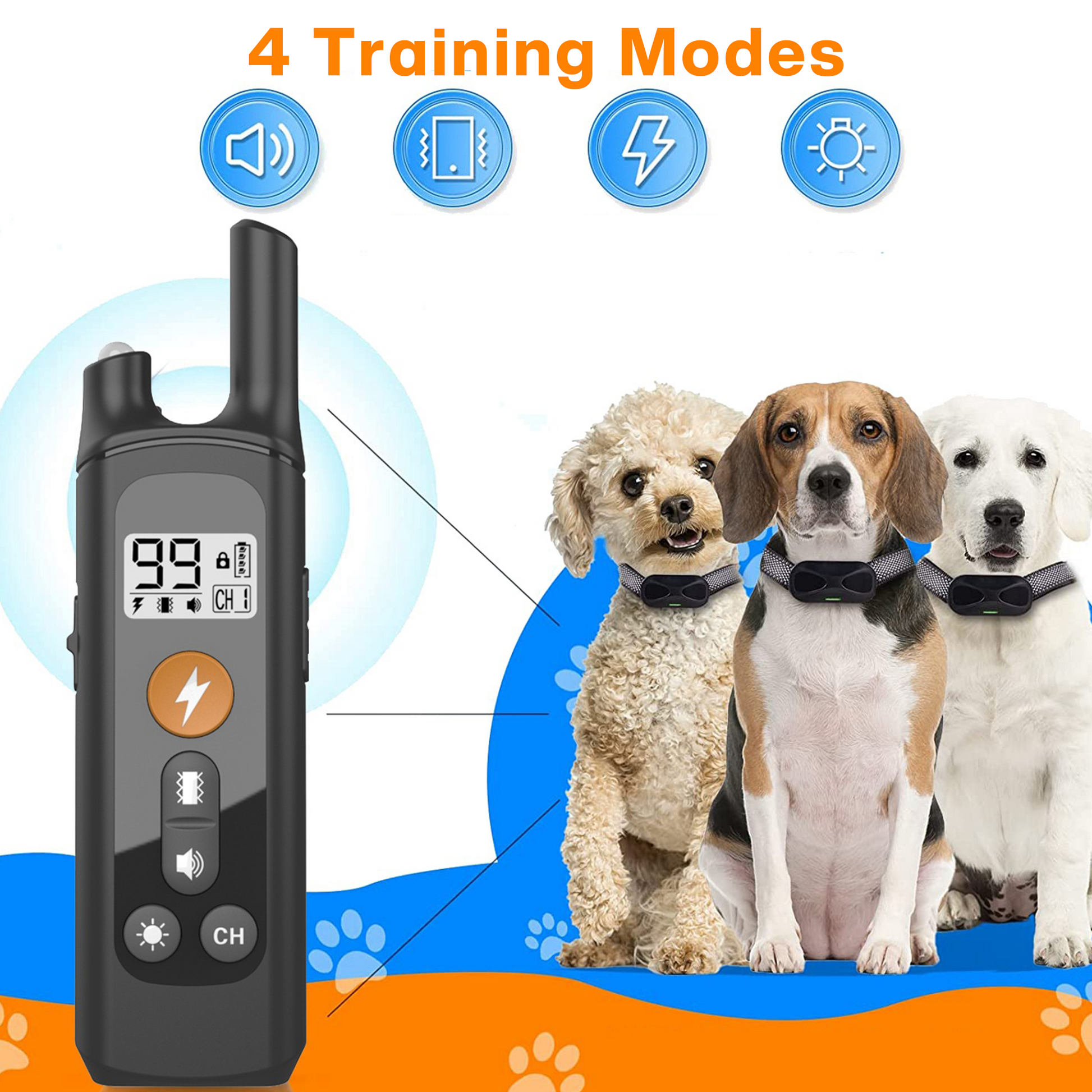 Shock Collar for Dogs - 2600Ft Dog Training Collar with Remote, 4 Training ModesE Collar for Small Medium Large Dogs (10-130lbs)-Dog Training-Pets Are Framily
