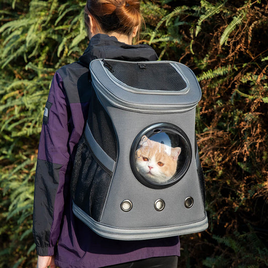 Space Capsule Transparent Breathable Pet Carrier Backpack-Pet Carriers & Crates-Pets Are Framily
