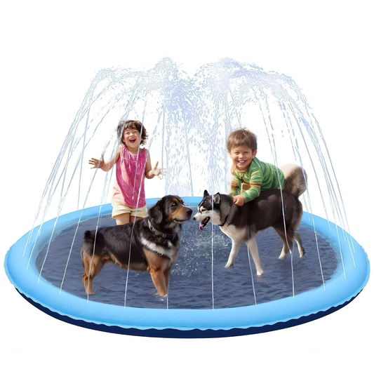 Splash Pad, Anti-Slip Splash Pad for Kids & Dogs, 0.58mm Thick Durable Material, Dog Pool Splash Sprinkler Pad-Splash Pad-Pets Are Framily