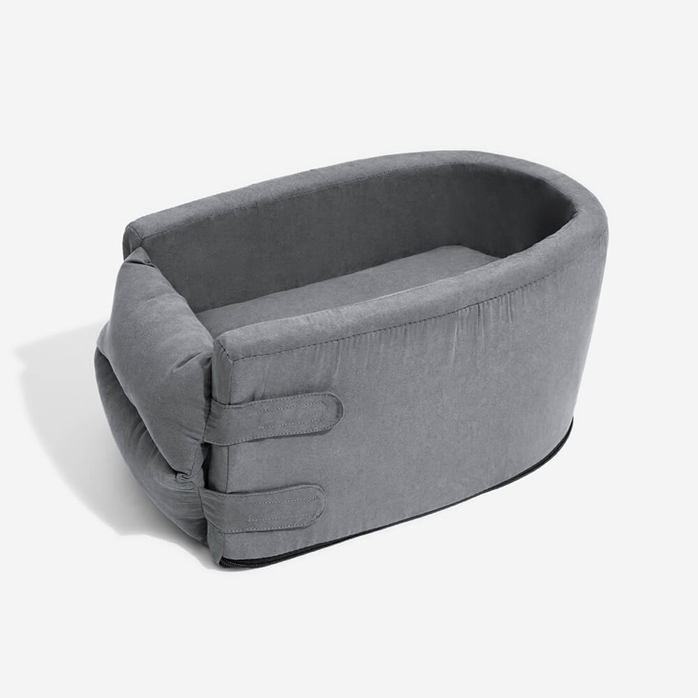 Suede Oval Lookout Console Pet Car Seat-Dog Car Seat-Pets Are Framily