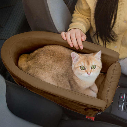 Suede Oval Lookout Console Pet Car Seat-Dog Car Seat-Pets Are Framily