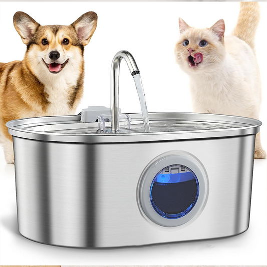 Ultra-Quiet Stainless Steel Cat Water Fountain for Cats & Dogs-Pets Are Framily